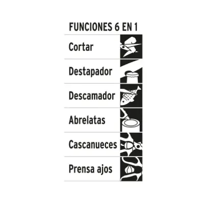 Tijera Multiusos 8' Inoxidable Truper Cocina 6 Funciones