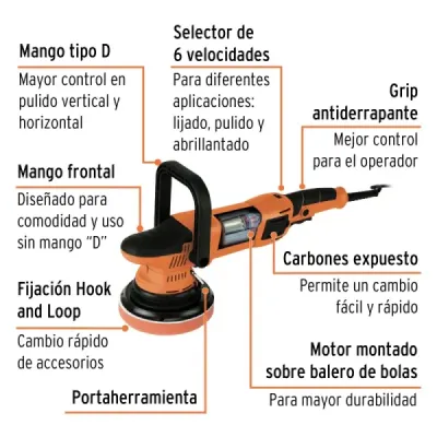 Kit Polichadora Pulidora Doble Acción 6' 900w Truper Pro