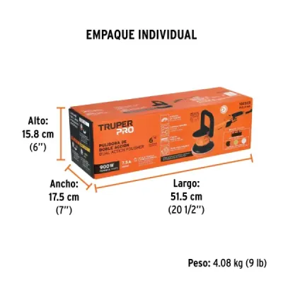 Kit Polichadora Pulidora Doble Acción 6' 900w Truper Pro