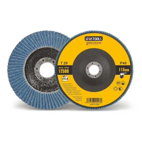 Disco Lija Flap Metal Uyustools 115mm Grano 120 12500rpm (DLF4120T)