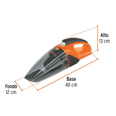 Aspiradora Carro 12v 600ml Luz Led Truper 106w Boquillas