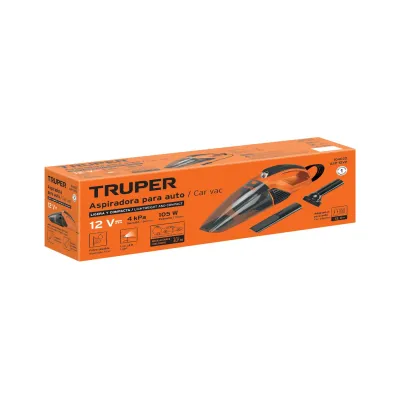Aspiradora Carro 12v 600ml Luz Led Truper 106w Boquillas