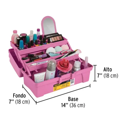 Caja Esmaltes Pretul Maquillaje 36x18cm 20 Compartimientos