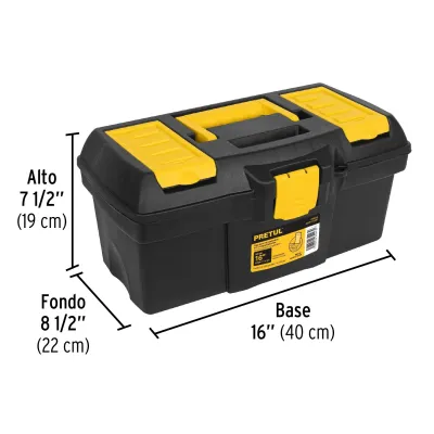 Caja De Herramientas De 41 Cm Con Compartimientos Y Charola Pretul