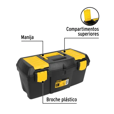 Caja De Herramientas De 48 Cm Con Compartimientos Y Charola Pretul