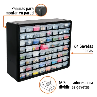 Caja Organizadora 64 Compartimientos 51x40x16cm Truper