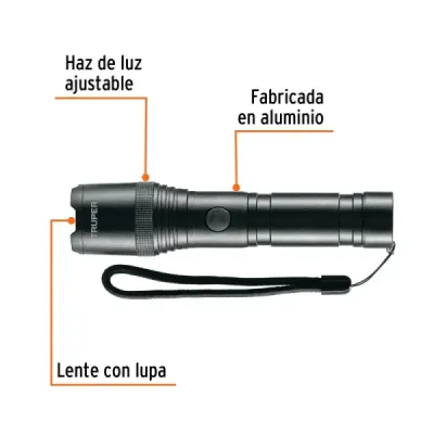 Linterna Recargable Aluminio Led 420 Lm Truper 5 Funciones