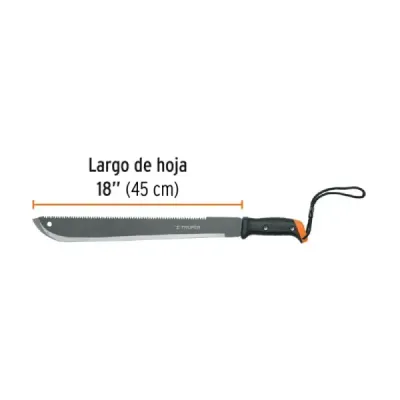 Machete Doble Filo 18” Acero Templado Truper 5dpp Comfort