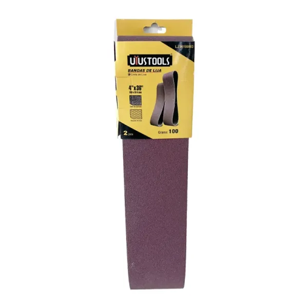 Bandas Lija 4' X 36' Uyustools Pack X2 Grano 100 Multiusos (LJ36100BD)