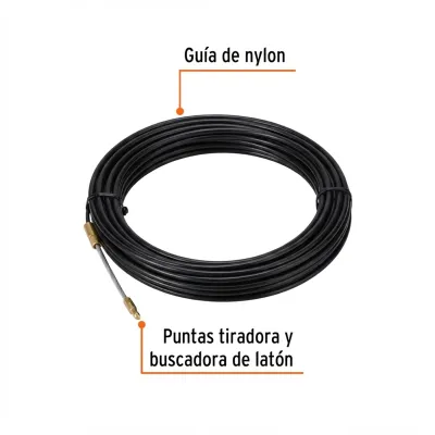 Sonda De Nylon De 30 Metros Con Puntas De Latón, Cable 1/8" Truper