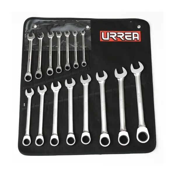 Set 15 Llaves Ratchet Combinadas Urrea 8mm-24mm Profesional (1201MCM)