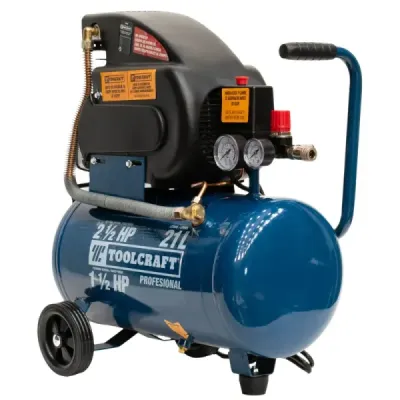 Compresor De Aire 21 L 2.4 Hp Toolcraft Pistola Y Manguera