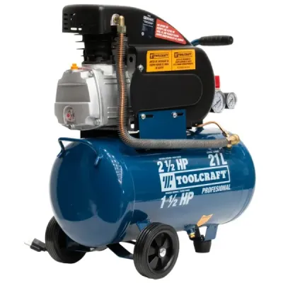Compresor De Aire 21 L 2.4 Hp Toolcraft Pistola Y Manguera
