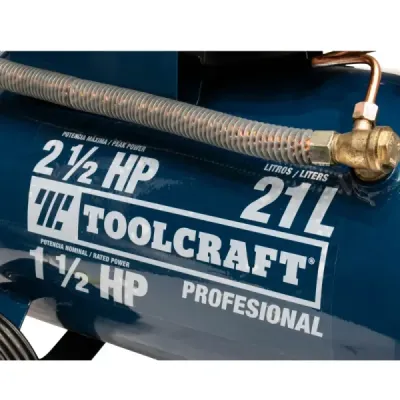 Compresor De Aire 21 L 2.4 Hp Toolcraft Pistola Y Manguera