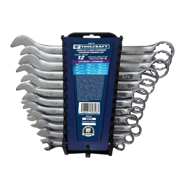 Set 12 Llaves Combinadas 1/4' Hasta 1' Toolcraft Estuche (TC5774)