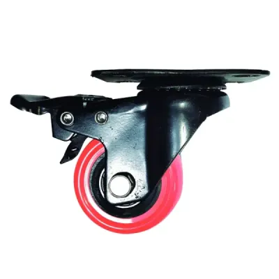 Rodachina Rueda Pvc Naranja 2' Toolcraft Con Freno