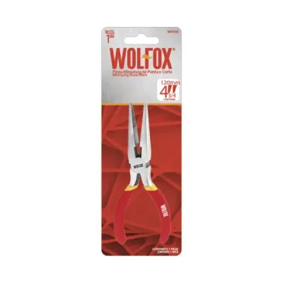 Alicate Miniatura Punta Y Corte 4.3/4' Wolfox Mango Vinil