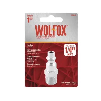 Acoplador De Acero 1/4' Hembra Wolfox Para Compresor