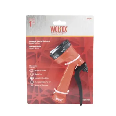 Pistola De Riego Plástica Wolfox De 5 Funciones Con Seguro
