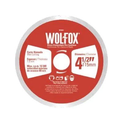 Disco Diamantado De 7' Wolfox 1.8 Mm Corte Continuo