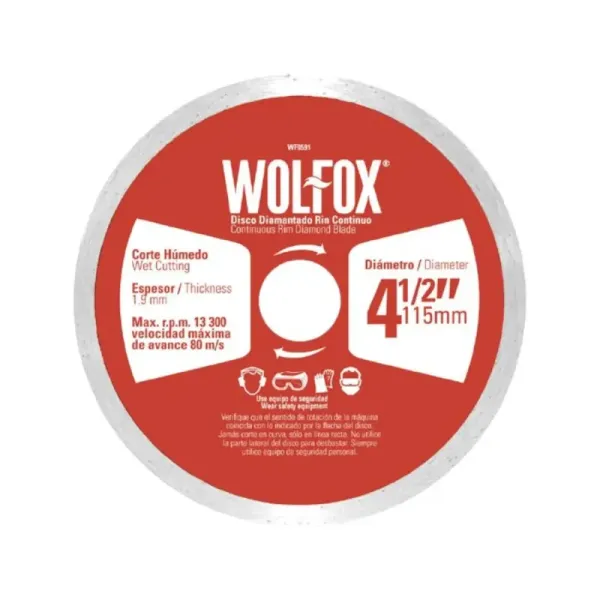 Disco Diamantado De 7' Wolfox 1.8 Mm Corte Continuo (WF0592)