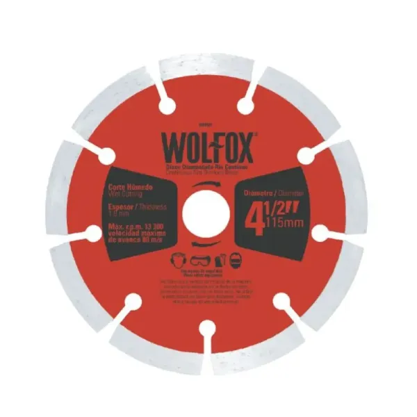 Disco Diamantado De 7' Wolfox 2 Mm Corte Segmentado (WF0594)