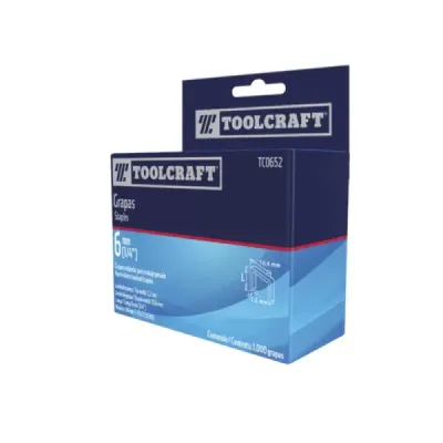 Caja De 1000 Grapas Para Grapadora Toolcraft  Medida 1/4'