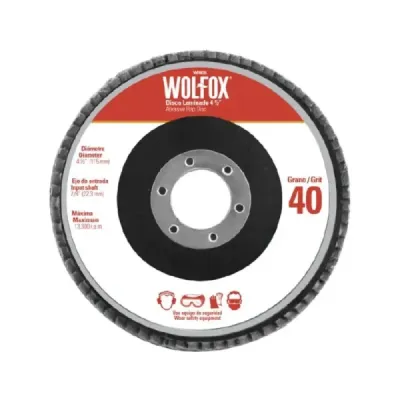 Disco Flap Para Desbaste Y Pulido 4.1/2' Wolfox Grano 80