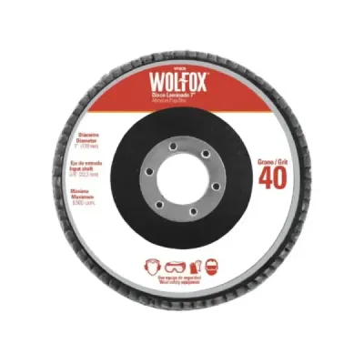Disco Flap De 7' Grano 80 Wolfox Para Desbaste Y Pulido
