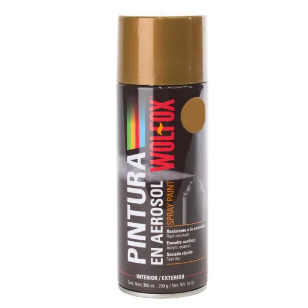 Pintura Aerosol Negro Mate Wolfox 300 Ml Sin Plomo (WF0681)