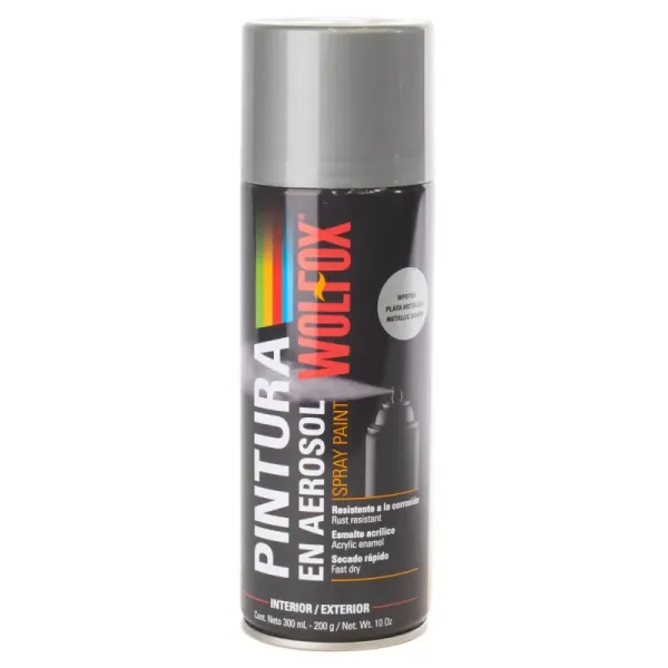 Pintura Aerosol Plata Metalizado Wolfox 300 Ml (WF0705)
