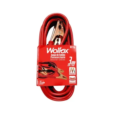 Cables Pasacorriente De 3 Metros Wolfox 10 Awg Y 120 A