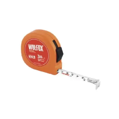 Flexómetro De 3 M Cuerpo Sólido Wolfox Cinta Blanca 1/2'