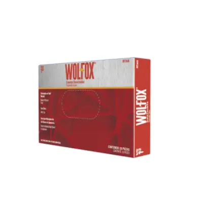 Caja De 25 Guantes Desechables De Látex Wolfox Con Talco