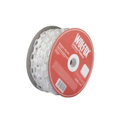 Cadena Plástica De 25 M Blanca Wolfox Espesor 5/16'