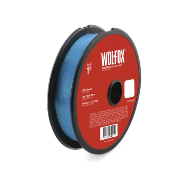 Hilo De Nylon Para Pesca De 0.35 Mm Wolfox Color Azul (WF9697)