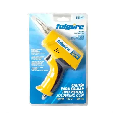 Cautín Tipo Pistola 100 W Fulgore Con Punta En Acero Cromado