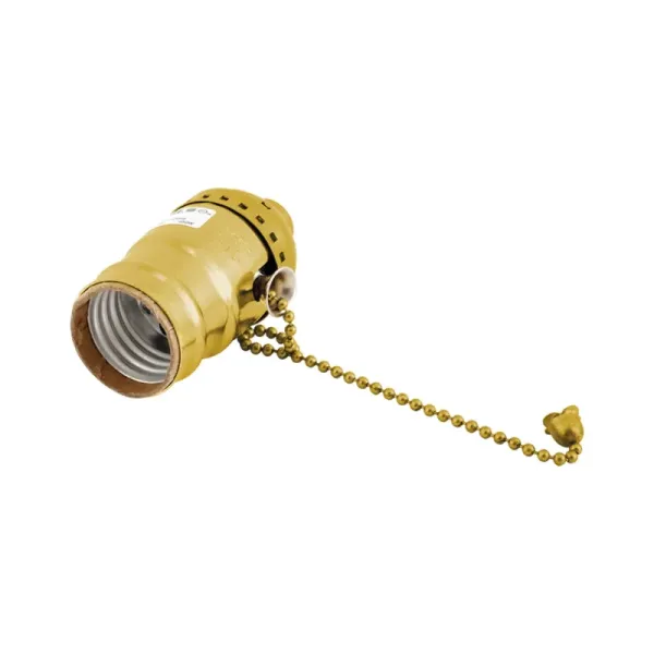 Portalampara Roseta Socket Con Cadena Fulgore Color Dorado (FU0287)