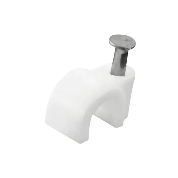 50 Grapas Para Cable Curvo 16 Mm Fulgore Blanco Con Clavo (FU0475)