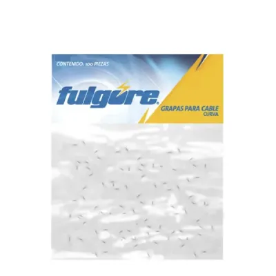 50 Grapas Para Cable Curvo 16 Mm Fulgore Blanco Con Clavo