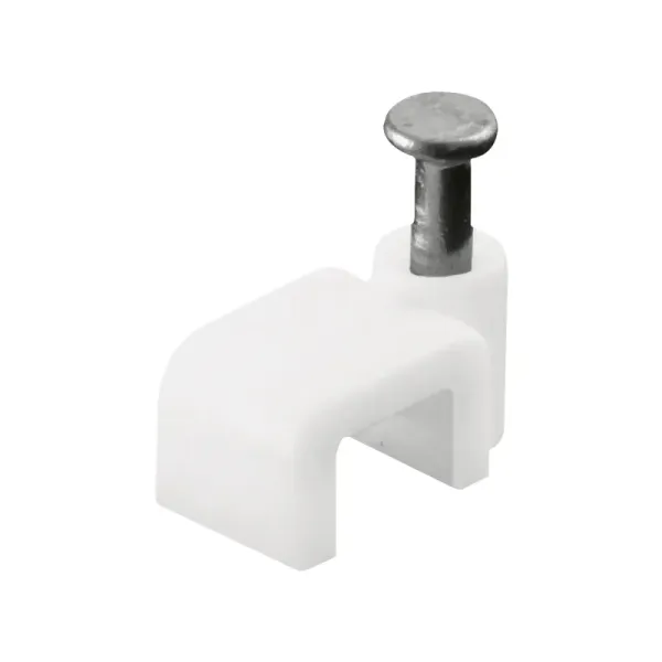 100 Grapas Para Cable Recto 5 Mm Fulgore Blanco Con Clavo (FU0476)