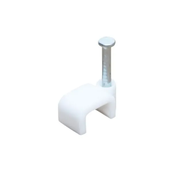 100 Grapas Para Cable Recto 8 Mm Fulgore Blanco Con Clavo (FU0477)