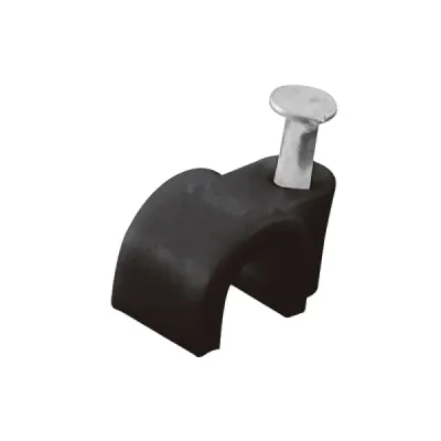 100 Grapas Para Cable Curvo 6 Mm Fulgore Negra Con Clavo