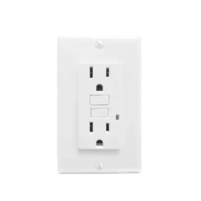 Toma Doble Aterrizada Gfci Con Tapa Fulgore Línea Decor
