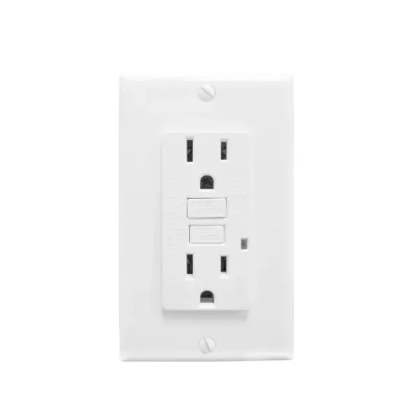 Toma Doble Aterrizada Gfci Con Tapa Fulgore Línea Decor (FU1327)