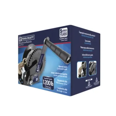 Malacate Winch De Manivela 544 Kg Toolcraft Cable 9.5 Metros