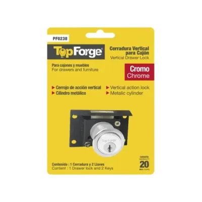 Chapa Vertical Para Mueble Topforge Acabado Cromado