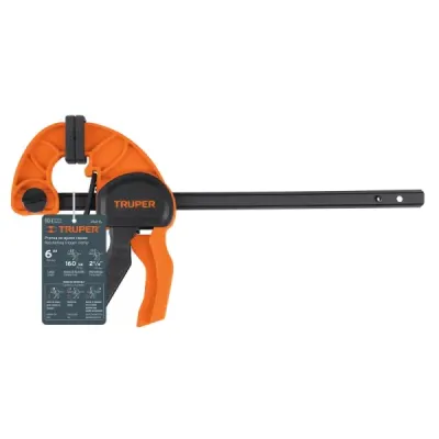Prensa De Ajuste Rápido 6", Largo 13", Capacidad 75 Kg Truper