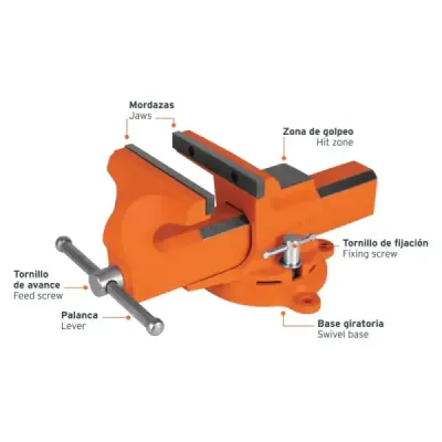 Prensa De Banco Profesional Tipo Europeo Giratoria De 5" Truper