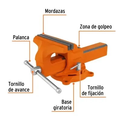 Prensa De Banco Profesional Tipo Europeo Giratoria De 8" Truper